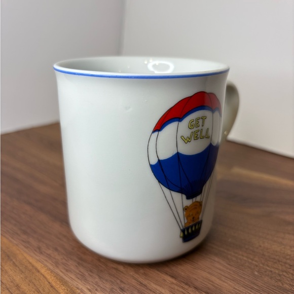 Vtg get well Hot Air Balloon w Furry Character Animal Coffee Tea Mug Cup - Picture 7 of 14